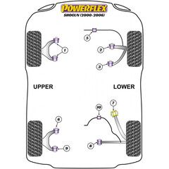 2 x Powerflex PFF44-302 PU unteres Querlenker Lager fr Mitsubishi Pajero