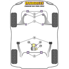 2 x Powerflex PFF57-601-27 PU Stabilager Vorderachse 27mm Porsche 964 1989-1994