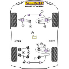 4 x Powerflex PFR57-508 Rear Upper Link Arm Outer Bush Porsche 996 / 997  to 2006