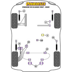 4 x Powerflex PFR57-412-16 PU Buchsen Stabi Hinterachse 16mm Porsche 911 1965-1973