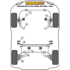 2 x Powerflex PFF57-205-20 uere Stabilager an Koppelstange Porsche 924 20mm