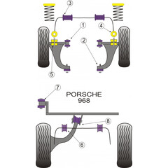 2 x Powerflex PFF57-303 Front Wishbone Rear Bush Front Axle Porsche 944 S2 / 968