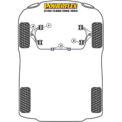 2 x Powerflex PFF60-602-25 PU Stabilisator Lager Vorderachse 25mm fr Renault 21 