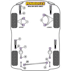 4 x Powerflex PFF66-401 PU Buchsen oberer Querlenker fr Saab 900 90 99 96 (No.1)