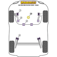 2 x Powerflex PFF85-602 Front Wishbone Rear Bush