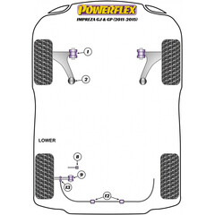 2x Powerflex PFF69-501 PU Front Arm Front Bush for Subaru (No.1)