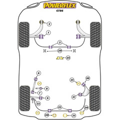 2 x Powerflex PFR69-510 PU Rear Upper Arm Inner Front Bush for Subaru / Toyota (No.10)