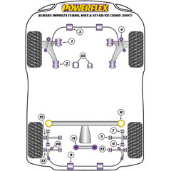 1 x Powerflex PFF69-109K PU Lenkgetriebe Lager Kit fr Subaru Impreza Forester