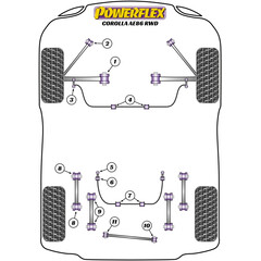 Powerflex PFF76-204-21 Front Anti Roll Bar Mount 21mm for Toyota Corolla AE86