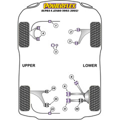 4 x Powerflex PFF76-604 PU Front Lower Wishbone Rear Bush for Toyota Supra Mk4 (No.4)