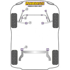 2 x Powerflex PFF80-201 PU Buchse Querlenker fr Opel Corsa B Tigra (Nr.1)