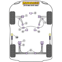 Powerflex PFF85-229 Left Steering Rack Mount VW Golf I Jetta I Scirocco Caddy I (No.11)