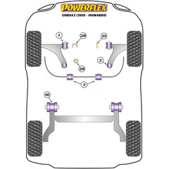 1 x Powerflex PFF80-1120 Lower Rear Engine Mount Insert for Opel Alfa Fiat (No.20)