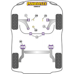 1 x Powerflex PFF80-1120 PU Buchse hinterer Motorlagereinsatz fr Opel Alfa Fiat (Nr.20)