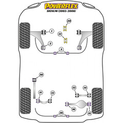 2 x Powerflex PFF80-1202 hintere PU Buchsen Querlenker Vorderachse fr Opel Vectra C Signum Saab 9-3 Fiat Croma