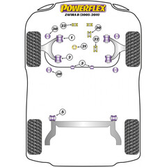 2 x Powerflex PFF80-1203-24 PU Stabilisator Lager Vorn 24mm fr Opel Astra H Meriva B Signum Vectra C Zafira B Saab 9-3