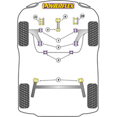 1 x Powerflex PFF19-2004 PU Lower Engine Mount 25mm for Ford Fiesta V JD JH Fusion