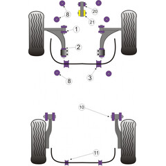 Powerflex PFF66-222 Engine Torque Rod To Engine Bush, Automatic Petrol for Saab 9-5 (No.21)