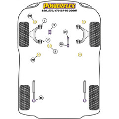 Powerflex PFF88-107 Front Upper Bulkhead Mount 36mm for Volvo 850, S70, V70 up to 2000 (No.3)