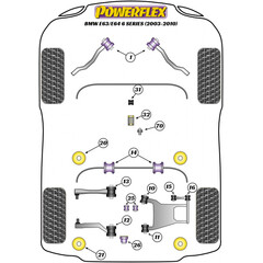2 x Powerflex PFF5-701 PU bushes for the front wishbones / tension struts BMW e60 e61 e63 e64