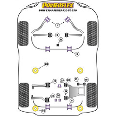 2 x Powerflex PFR5-715 inneres Lager Integrallenker Hinterachse BMW E39 E60 E61 E63 E64 E38 E65 E53 (Nr.15)