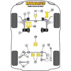 2x Powerflex PFR19-1204-20 Rear Anti Roll Bar To Chassis Bushes 20mm Ford Focus MK3 RS Volvo V40