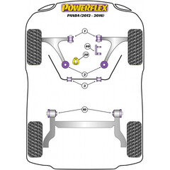 2 x Powerflex PFF16-802 PU Buchse Querlenker Vorderachse hinteres Lager fr Fiat Panda (Nr.7)