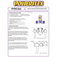 2x Powerflex PFR5-632 Hintere PU Differentiallager fr BMW 5er E34 7er E32 (Nr.42)