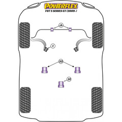 Powerflex PFR5-6031 PU Hinteres Differentiallager fr BMW 5er F10 F07 6er F06 7er F01 (Nr.41)