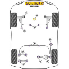 1x Powerflex PFF19-1822 PU Lower Torque Mount Bracket & Bush for Ford Mazda Volvo (No.20)