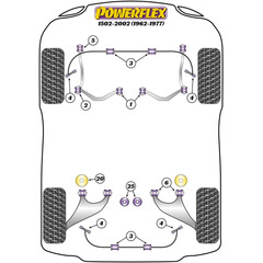 2x Powerflex PFF5-2001 Innere PU Buchse Vorderer Unterer Querlenker fr BMW E3 E9 1502-2002 (Nr.1)