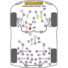 4 x Powerflex PFR30-313 PU Spurstangen Buchsen hinten fr Lancia