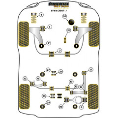 Powerflex PFR85-524BLK PU Lager Vorderes Differentiallager Difflager fr Allrad Quattro 4x4 4Motion(Nr.24)