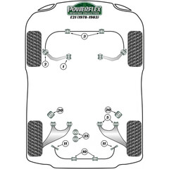 2 x Powerflex PFF5-1602H Front Arm Outer PU for Bush BMW e21 from 10.1978 (No.2)