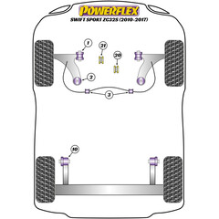 2 x Powerflex PFF73-401 vordere PU Buchsen fr Querlenker Vorderachse fr Suzuki Swift IV FZ NZ