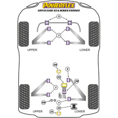 Powerflex PFR34-231 PU Buchse fr Motorlager Unten Lotus / MG (Nr.31)