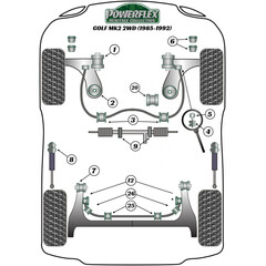 2x Powerflex PFF85-203H PU Buchsen Querlenker Vorderachse hinten fr VW Golf Jetta Passat Corrado Seat Toledo (Nr.2)