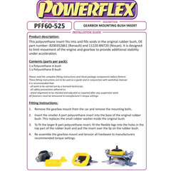 Powerflex PFF60-525BLK PU Verstrkungseinsatz Getriebelager Renault Clio III Megane II Scenic II Nissan Micra K12 (Nr.22)