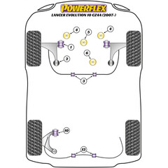 2x Powerflex PFF44-401 PU Buchse Querlenekr fr Mitsubishi Lancer EVO 10