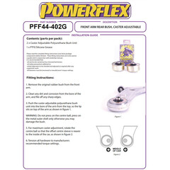 2x Powerflex PFF44-402G PU Front Arm Rear Bush, Caster Adjustable for Mitsubishi Lancer EVO X (No.2)