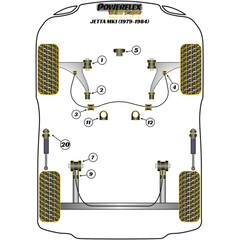 2 x Powerflex PFR85-225BLK innere PU Stabilager Hinterachse fr VW Golf I Jetta Scirocco