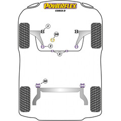 Powerflex PU Lower Rear Engine Mount Insert for Alfa Mito Opel Corsa Fiat Punto / Evo Doblo (No.20)