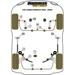 2x Powerflex PFF5-310-25BLK PU Lager Stabilisator 25mm Vorderachse fr BMW e28 e36 e34 e32 Z3 E31