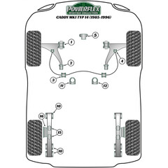 2 x Powerflex PFF85-211H Front Wishbone Inner Bush VW Caddy Golf 1 Jetta 1 Scirocco Caddy I Porsche 924 924S 944