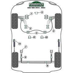 2 x Powerflex PFF85-211H vordere Querlenkerlager fr VW Caddy Golf 1 Jetta 1 Scirocco Caddy I Porsche 924 924S 944