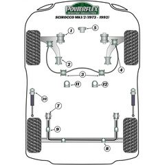 Powerflex PFF85-230H PU Lager Lenkgetriebe rechts VW Golf I Jetta I Scirocco Caddy I (Nr.12)