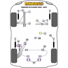 2 x Powerflex PFF57-1401 Vordere Querlenkerbuchsen Vorderachse fr Porsche 911 (1965-1967) Nr.1