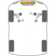 2 x Powerflex PFF60-902G hintere PU Buchsen Querlenker Verstellbar fr Renault Mercedes Nissan (Nr.2)