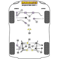 Powerflex PFR3-741BLK Rear Diff Front Bush Insert For Audi A4 A5 A6 A7 A8 Q5 (No.41)