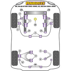 2 x Powerflex PFF3-121-10BLK Front Subframe Rear Bush or Rear Subframe Front Bush 10mm (No.21 or 22)